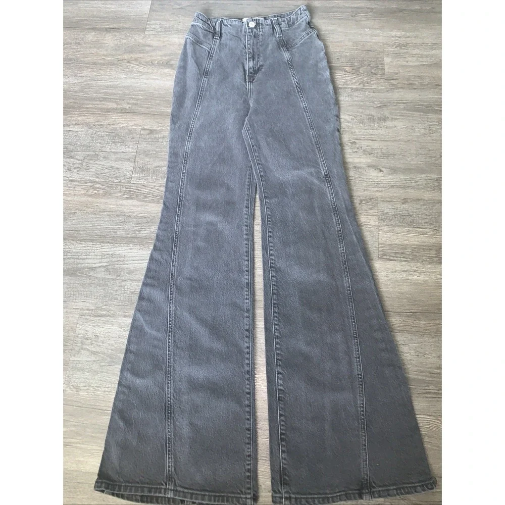 Free People We The Free Black Coal Flare Jeans Womens 28